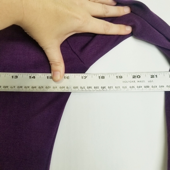 Ted Baker Dress Purple Knee Length 3/4 sleeve Low gathered Back Silk Pull Over 2 - Picture 13 of 14